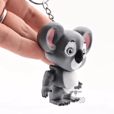 Digital Downloads - Cutie3D Articulated Koala Keychain - Cute Animal Keychain - Cute Backpack Keychain