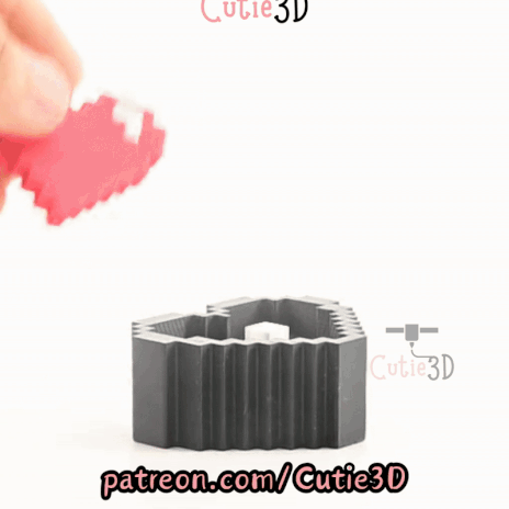 Digital Downloads - Cutie3D 8-Bit Heart Keycap Fidget Clicker Keychain - Cute Backpack Keychain