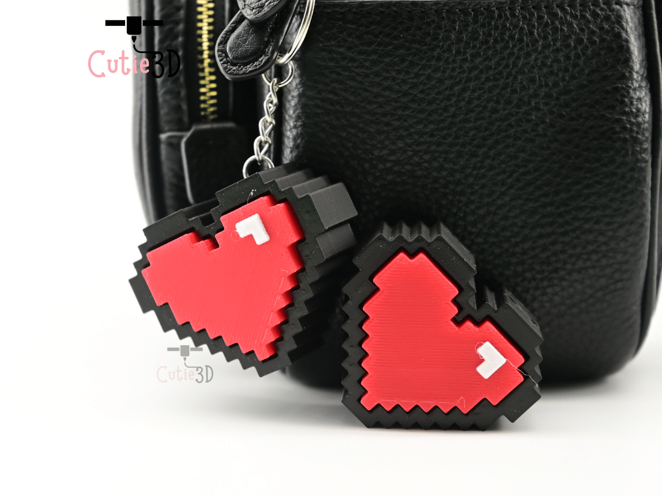 Digital Downloads - Cutie3D 8-Bit Heart Keycap Fidget Clicker Keychain - Cute Backpack Keychain