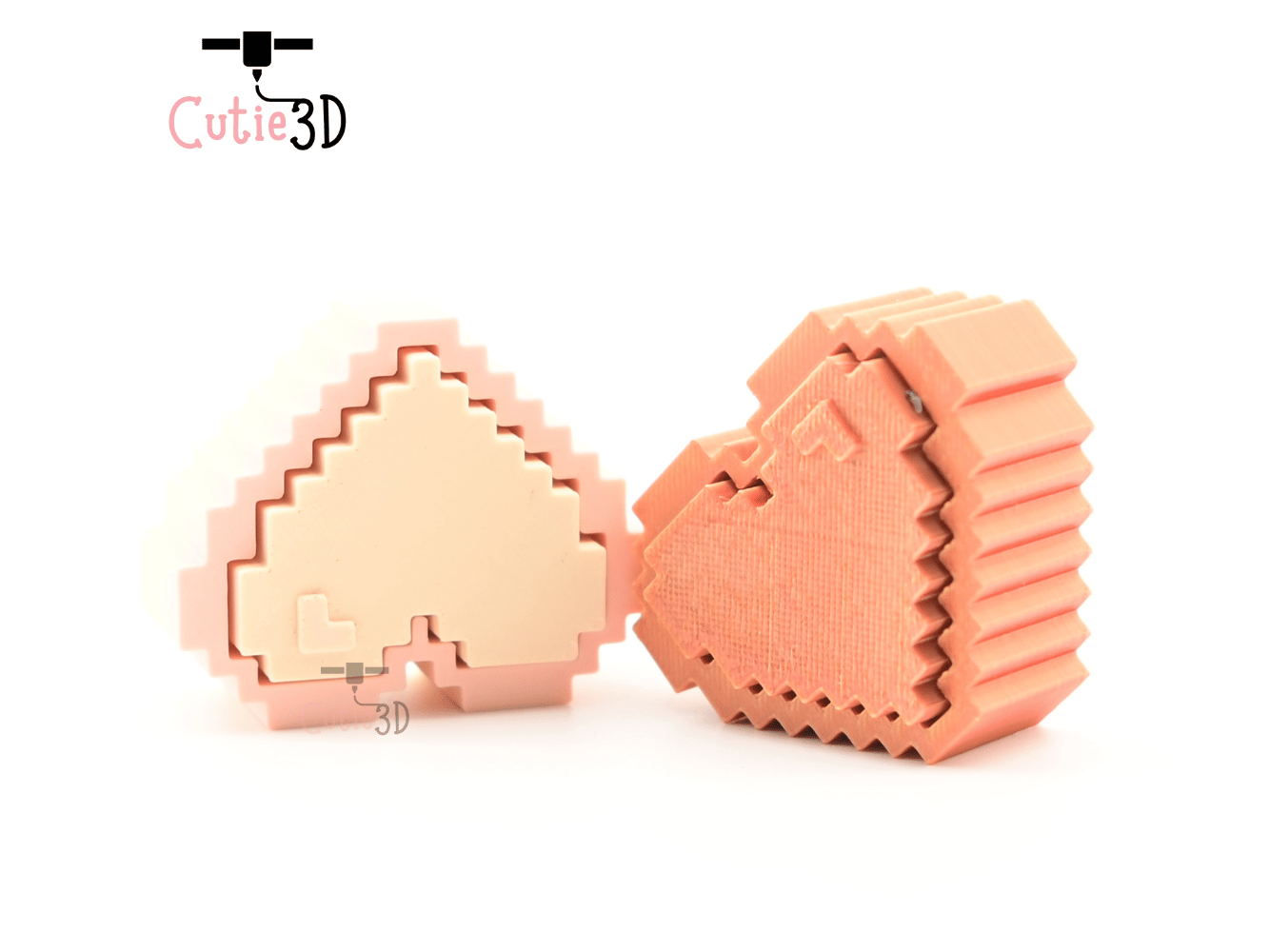 Digital Downloads - Cutie3D 8-Bit Heart Keycap Fidget Clicker Keychain - Cute Backpack Keychain