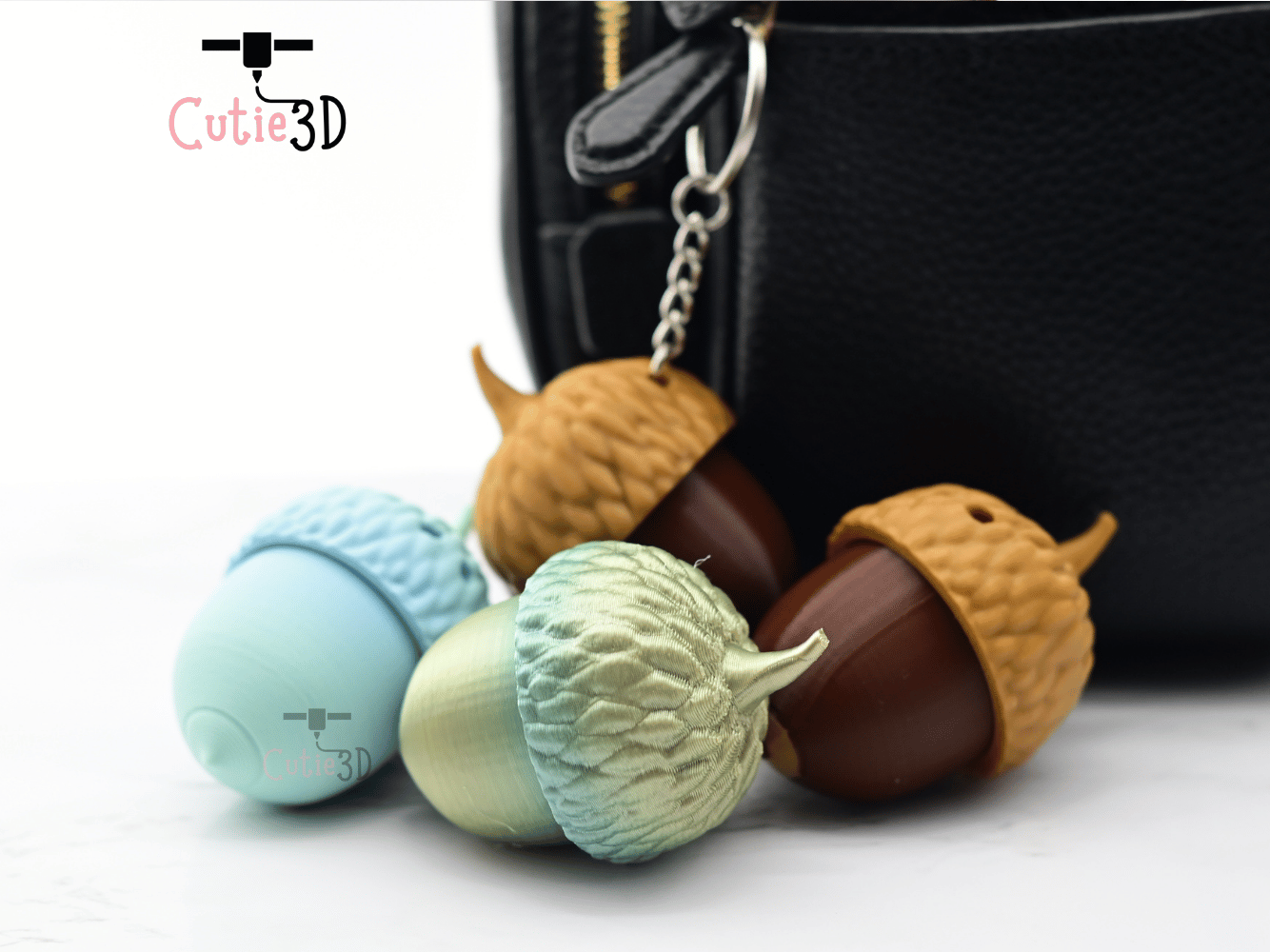 Digital Downloads - Cutie3D Acorn Keycap Fidget Clicker Keychain - Cute Backpack Keychain