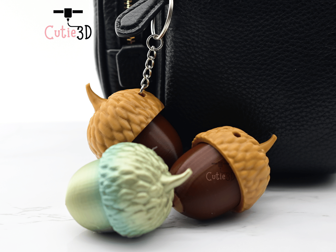 Digital Downloads - Cutie3D Acorn Keycap Fidget Clicker Keychain - Cute Backpack Keychain