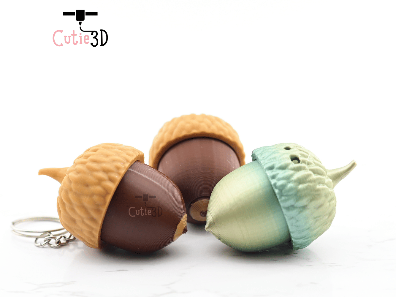 Digital Downloads - Cutie3D Acorn Keycap Fidget Clicker Keychain - Cute Backpack Keychain