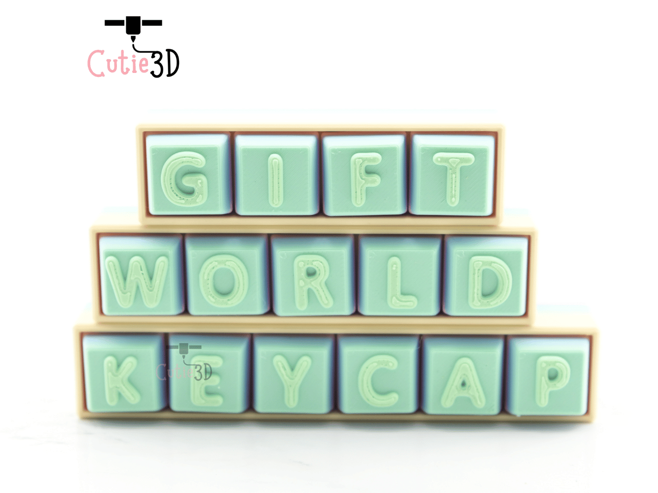 Digital Downloads - Cutie3D Keycap Set Keycap Fidget Clicker Keychain - Cute Backpack Keychain