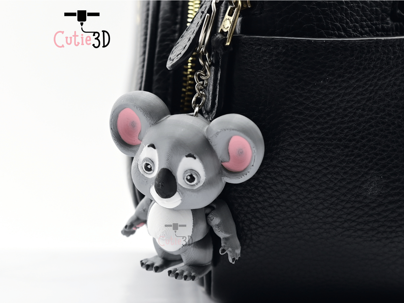 Digital Downloads - Cutie3D Articulated Koala Keychain - Cute Animal Keychain - Cute Backpack Keychain