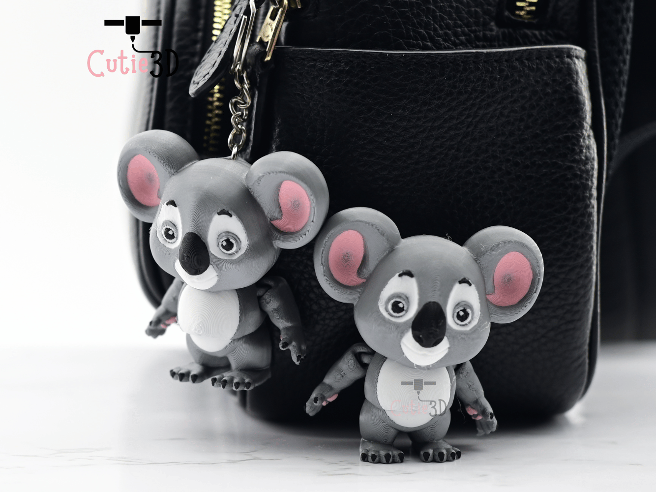 Digital Downloads - Cutie3D Articulated Koala Keychain - Cute Animal Keychain - Cute Backpack Keychain