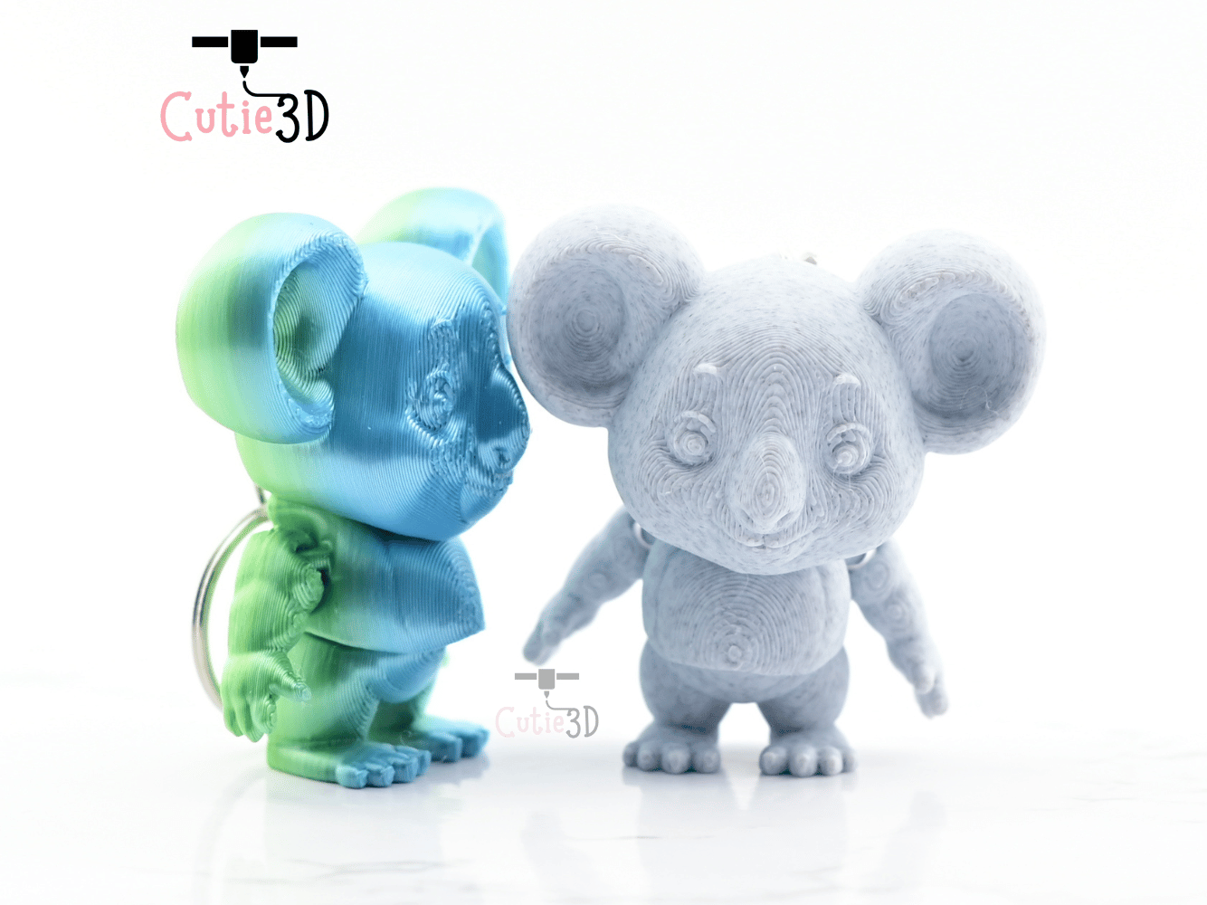 Digital Downloads - Cutie3D Articulated Koala Keychain - Cute Animal Keychain - Cute Backpack Keychain