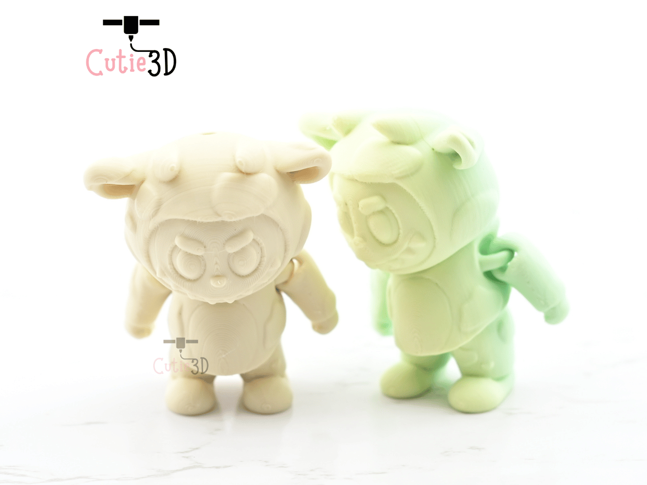 Digital Downloads - Cutie3D Articulated Labubu In Cow Custom Keychain - Cute Backpack Keychain