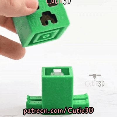 Digital Downloads - Cutie3D Articulated Minecraft Creeper Keycap Fidget Clicker Keychain - Cute Backpack Keychain