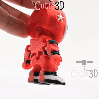 Digital Downloads - Cutie3D Articulated Mini Astronaut Space Theme Keychain - Cute Backpack Keychain