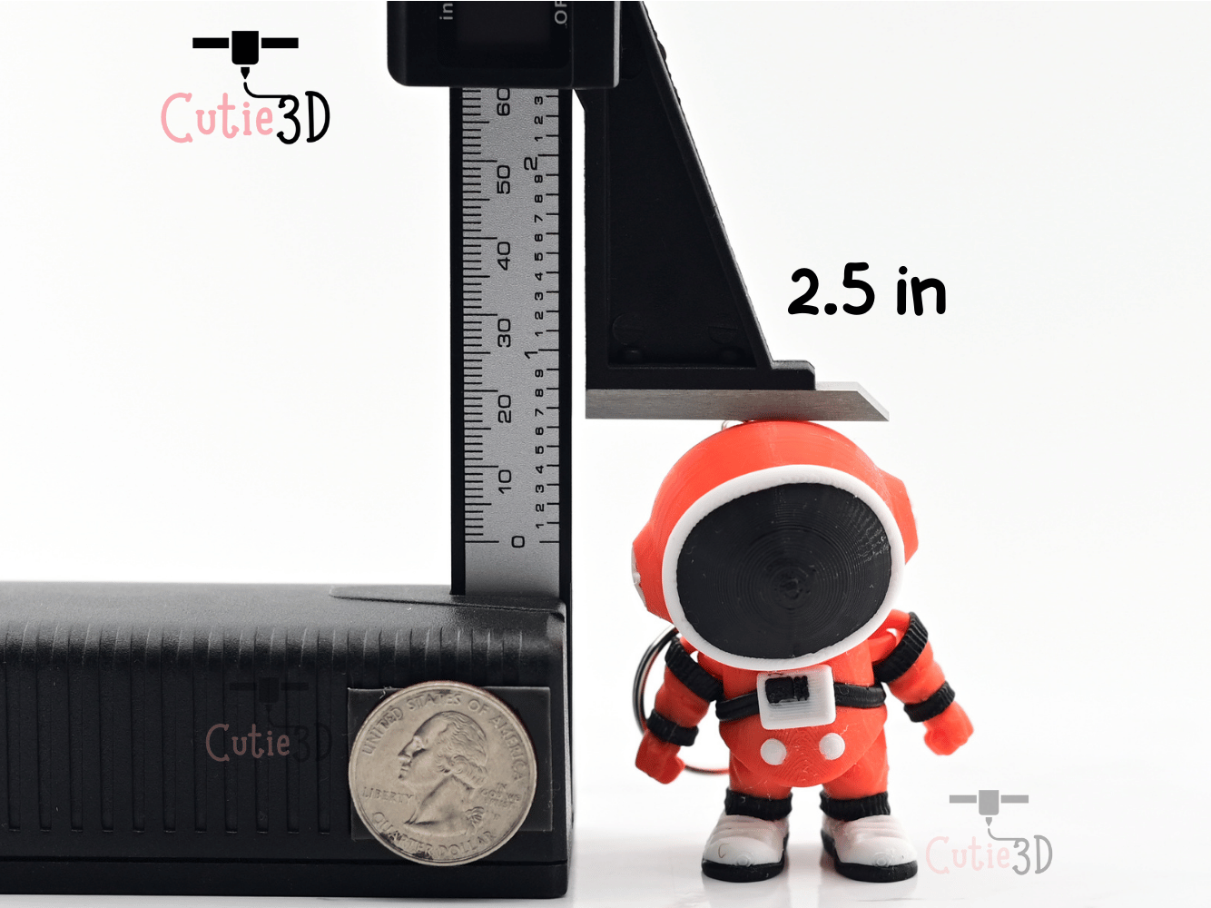 Digital Downloads - Cutie3D Articulated Mini Astronaut Space Theme Keychain - Cute Backpack Keychain