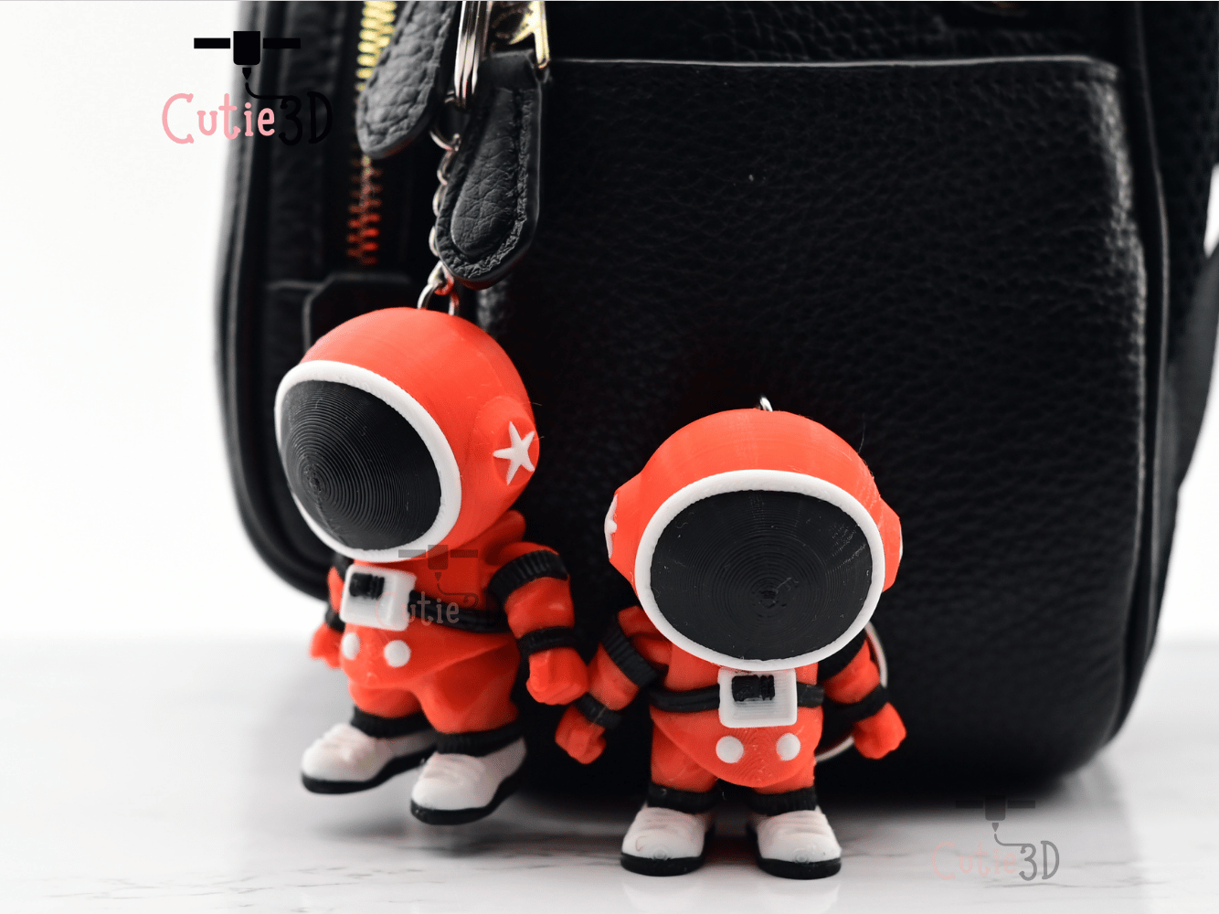 Digital Downloads - Cutie3D Articulated Mini Astronaut Space Theme Keychain - Cute Backpack Keychain