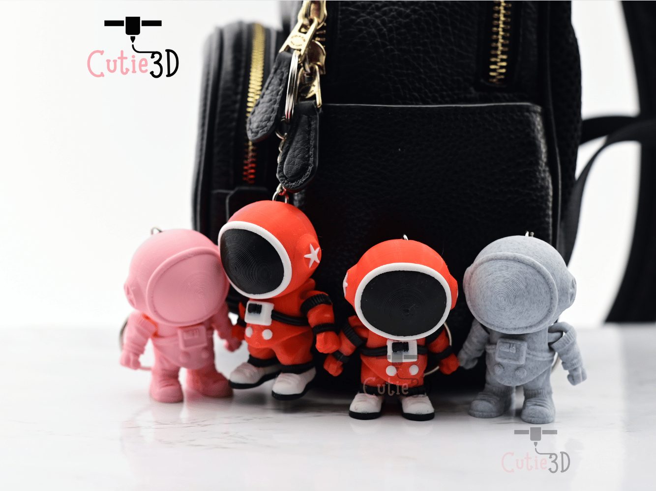 Digital Downloads - Cutie3D Articulated Mini Astronaut Space Theme Keychain - Cute Backpack Keychain