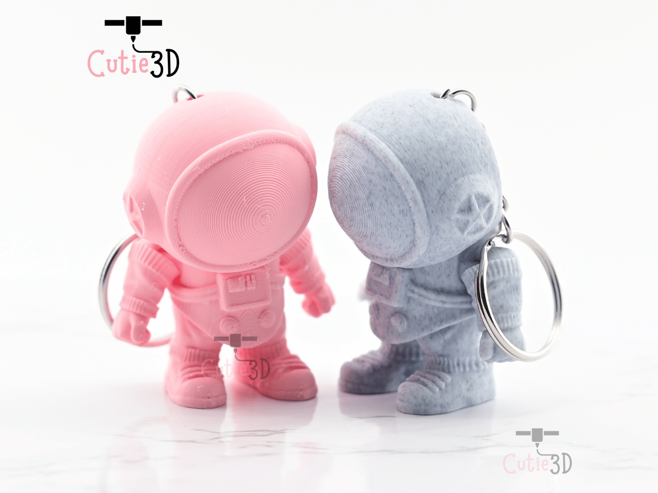 Digital Downloads - Cutie3D Articulated Mini Astronaut Space Theme Keychain - Cute Backpack Keychain