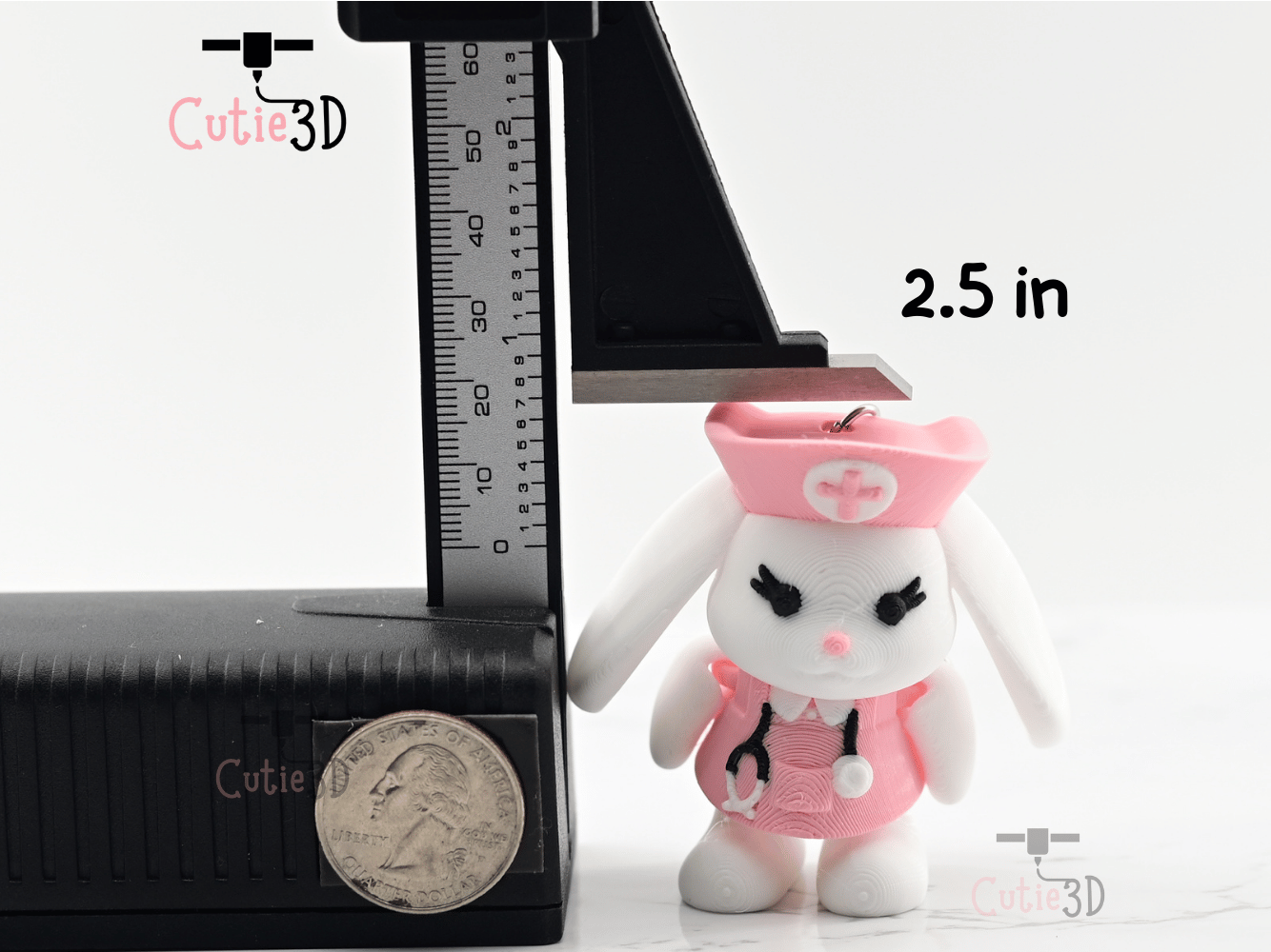 Digital Downloads - Cutie3D Articulated Rabbit Nurse Keychain
