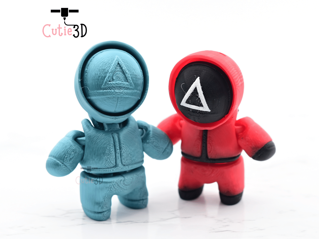 Digital Downloads - Cutie3D Articulated Squid Game Keycap Fidget Clicker Keychain - Cute Backpack Keychain