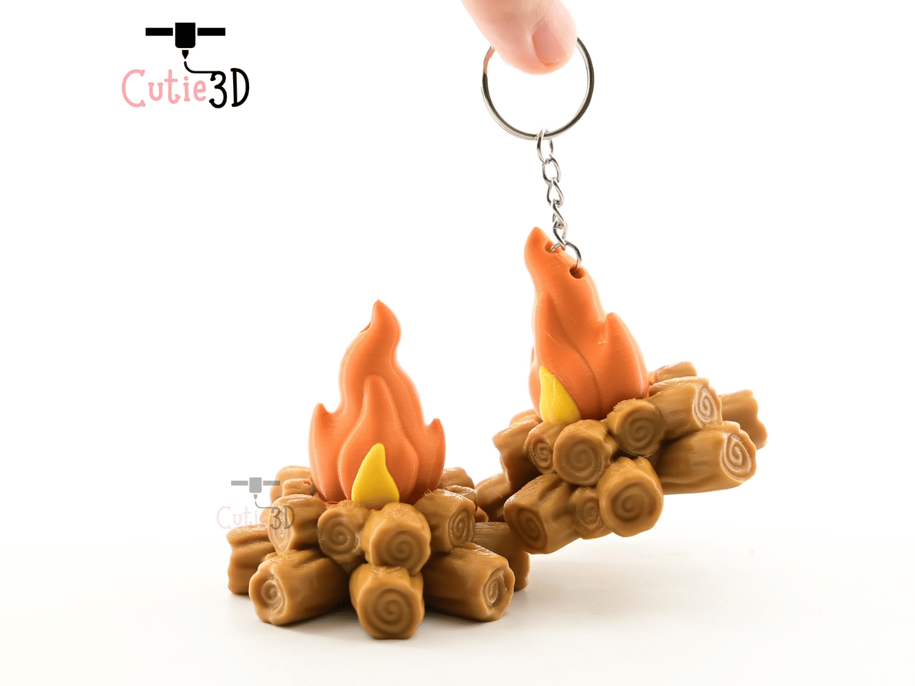 Digital Downloads - Cutie3D Autumn Campfire Log Keycap Fidget Clicker Keychain - Cute Backpack Keychain