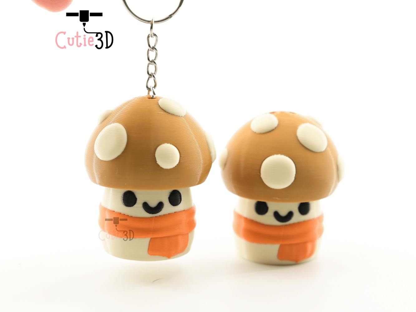 Digital Downloads - Cutie3D Autumn Cozy Mushroom Keycap Fidget Clicker Keychain - Cute Backpack Keychain