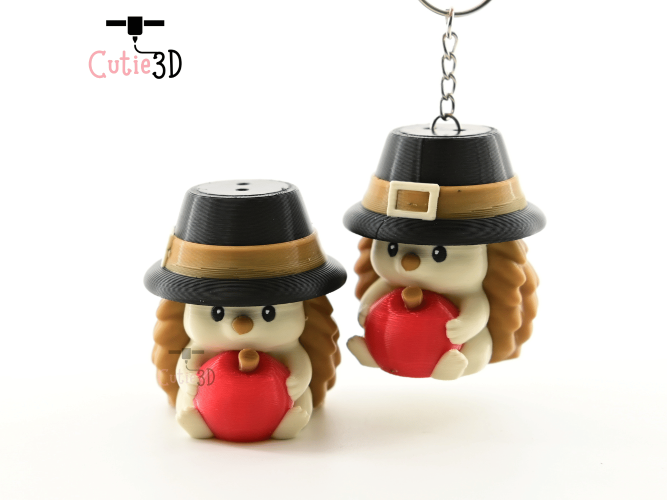 Digital Downloads - Cutie3D Autumn Hedgehog For Animal Lovers Keycap Fidget Clicker Keychain - Cute Backpack Keychain