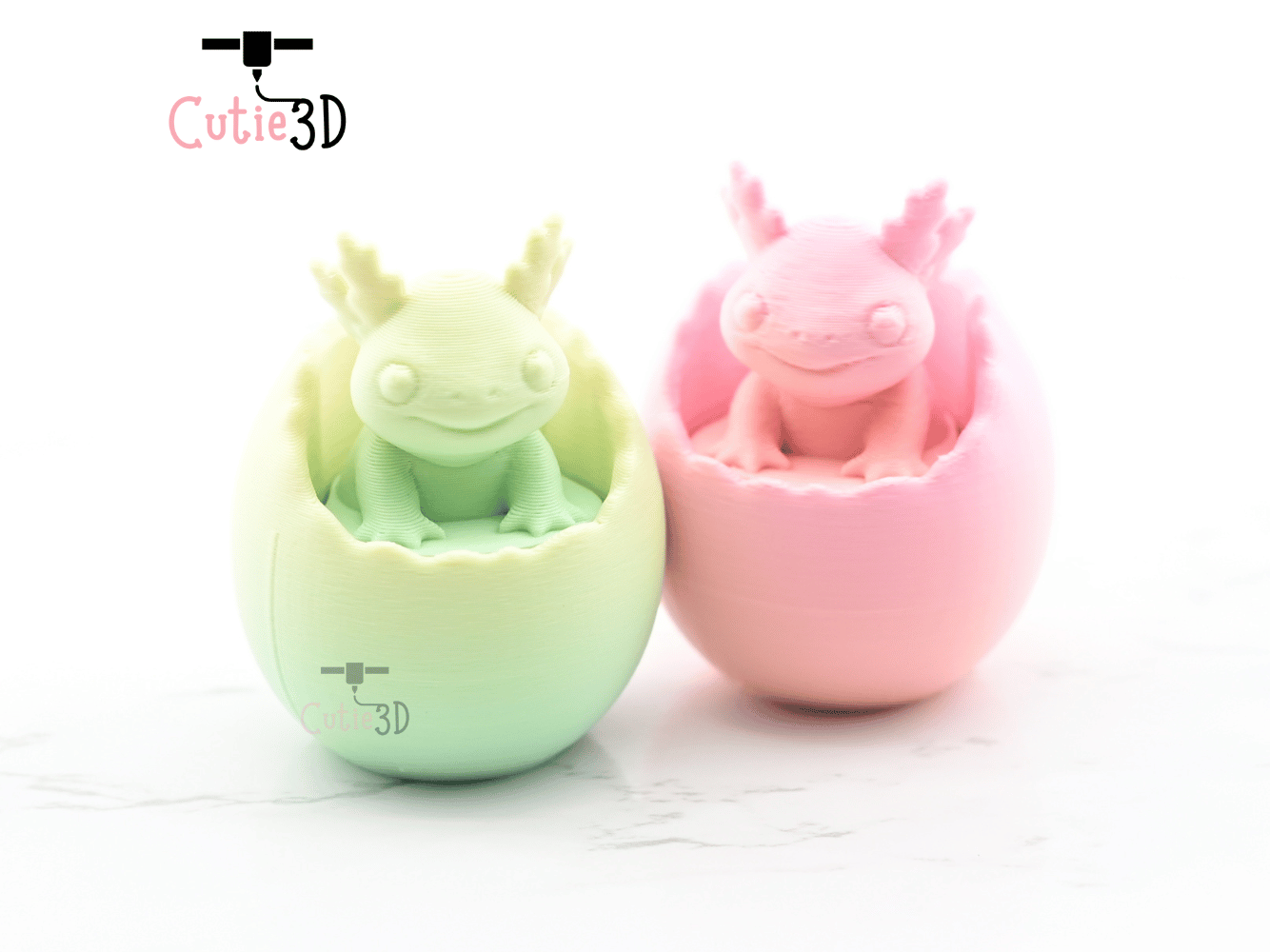 Digital Downloads - Cutie3D Axolotl In An Egg Keycap Fidget Clicker Keychain - Cute Backpack Keychain