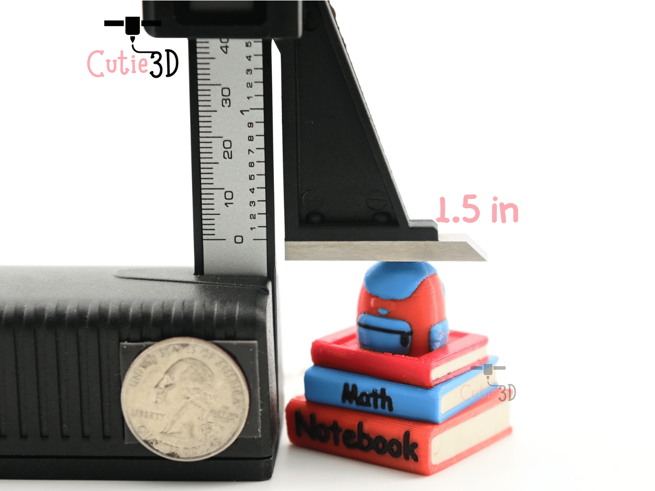 Digital Downloads - Cutie3D Back To School Book Stack Keycap Fidget Clicker Keychain - Cute Backpack Keychain