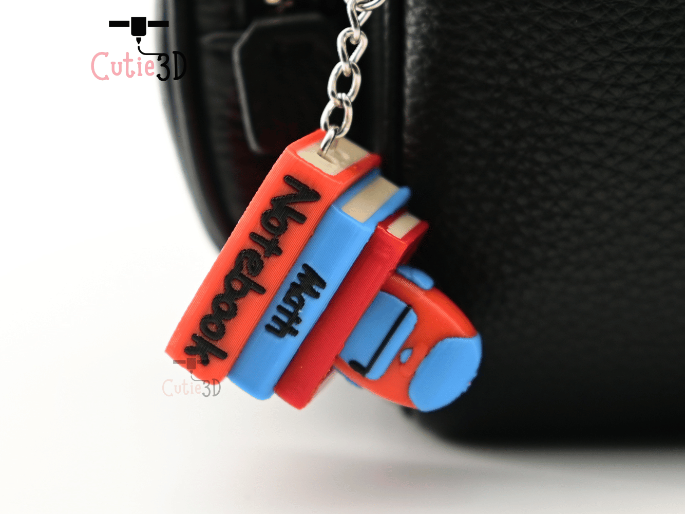 Digital Downloads - Cutie3D Back To School Book Stack Keycap Fidget Clicker Keychain - Cute Backpack Keychain
