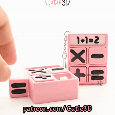 Digital Downloads - Cutie3D Back To School Cute Calculator Keycap Fidget Clicker Keychain - Cute Backpack Keychain