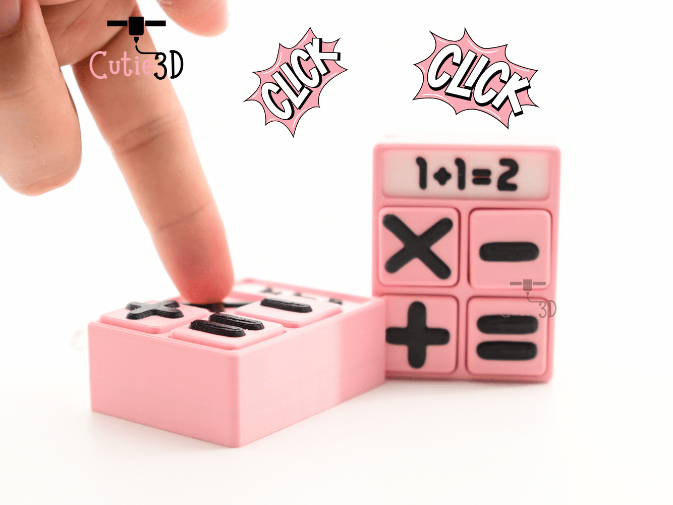 Digital Downloads - Cutie3D Back To School Cute Calculator Keycap Fidget Clicker Keychain - Cute Backpack Keychain