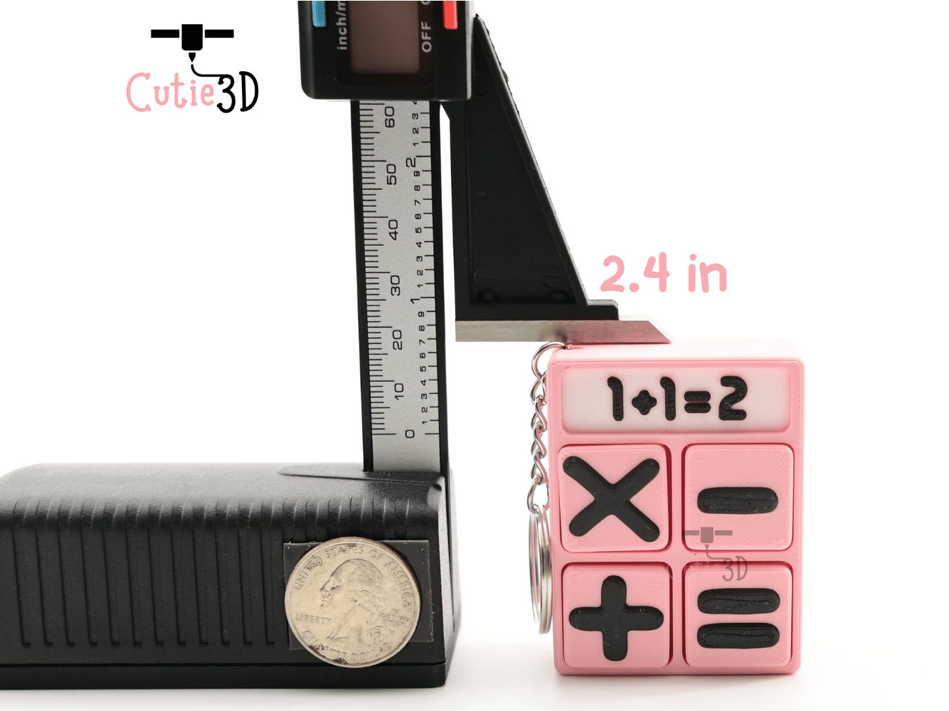 Digital Downloads - Cutie3D Back To School Cute Calculator Keycap Fidget Clicker Keychain - Cute Backpack Keychain