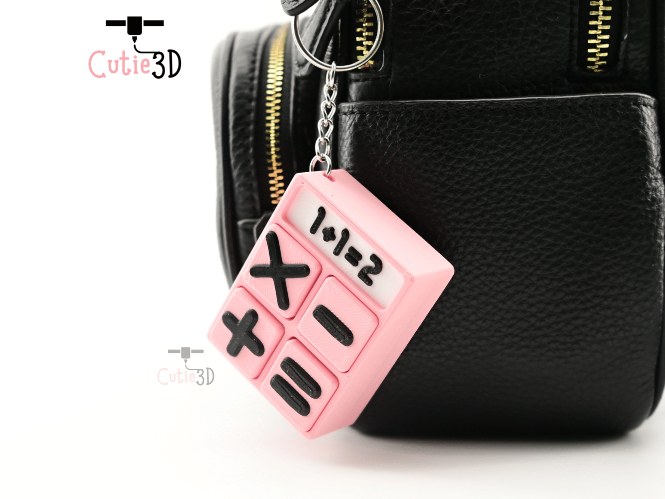 Digital Downloads - Cutie3D Back To School Cute Calculator Keycap Fidget Clicker Keychain - Cute Backpack Keychain