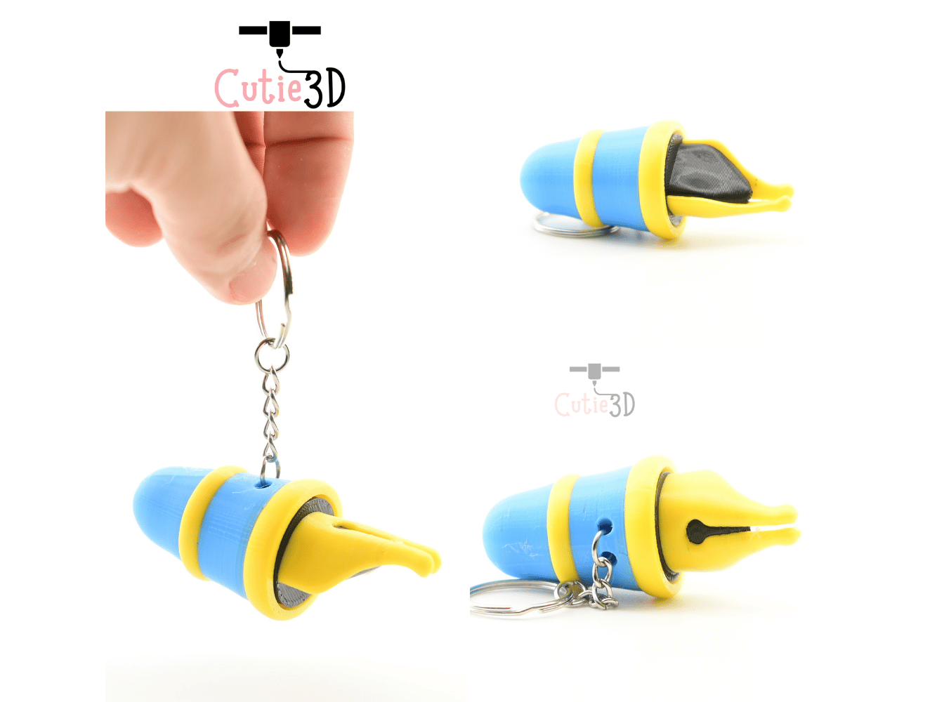 Digital Downloads - Cutie3D Back To School Pen Keycap Fidget Clicker Keychain - Cute Backpack Keychain