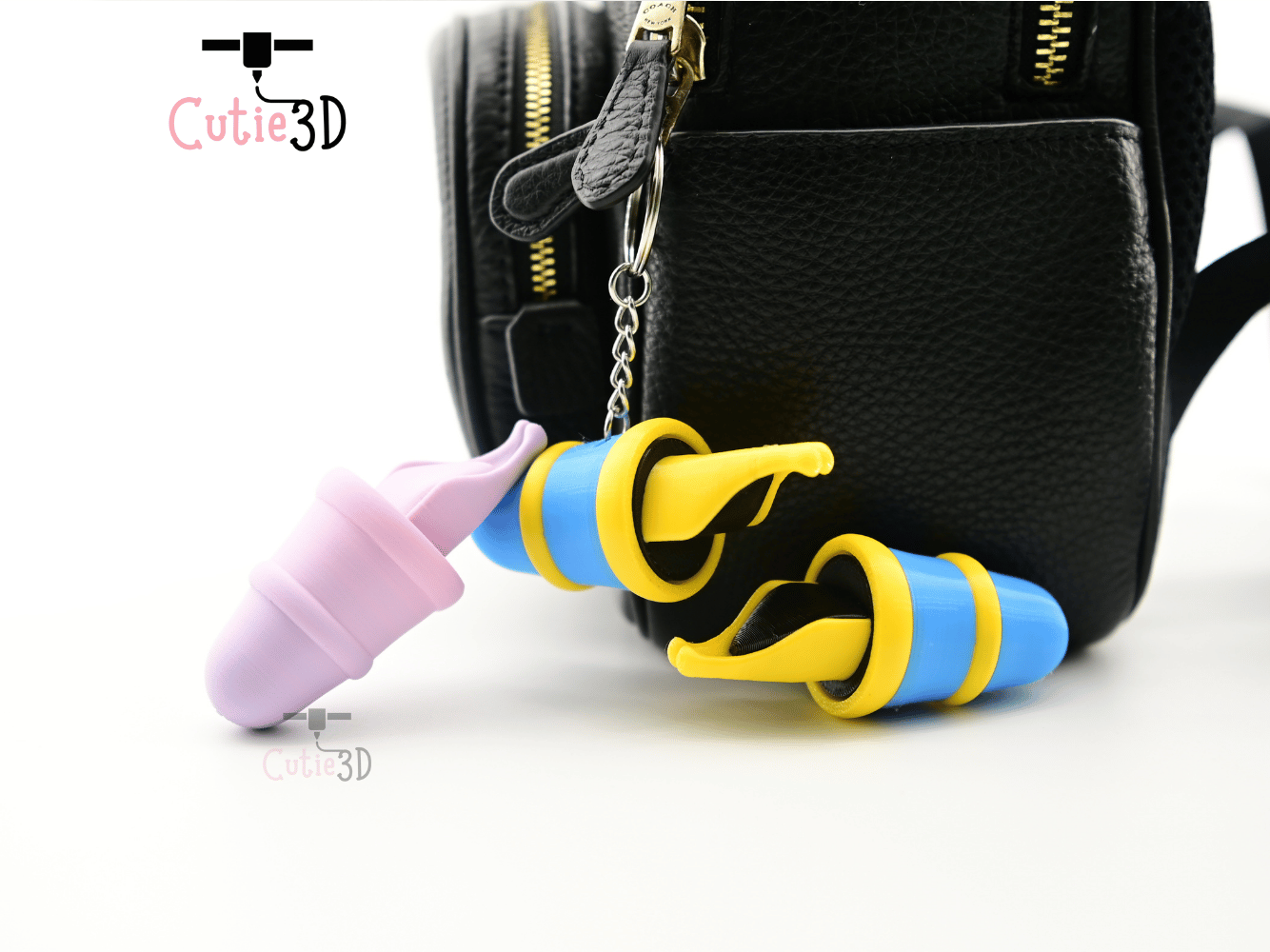 Digital Downloads - Cutie3D Back To School Pen Keycap Fidget Clicker Keychain - Cute Backpack Keychain