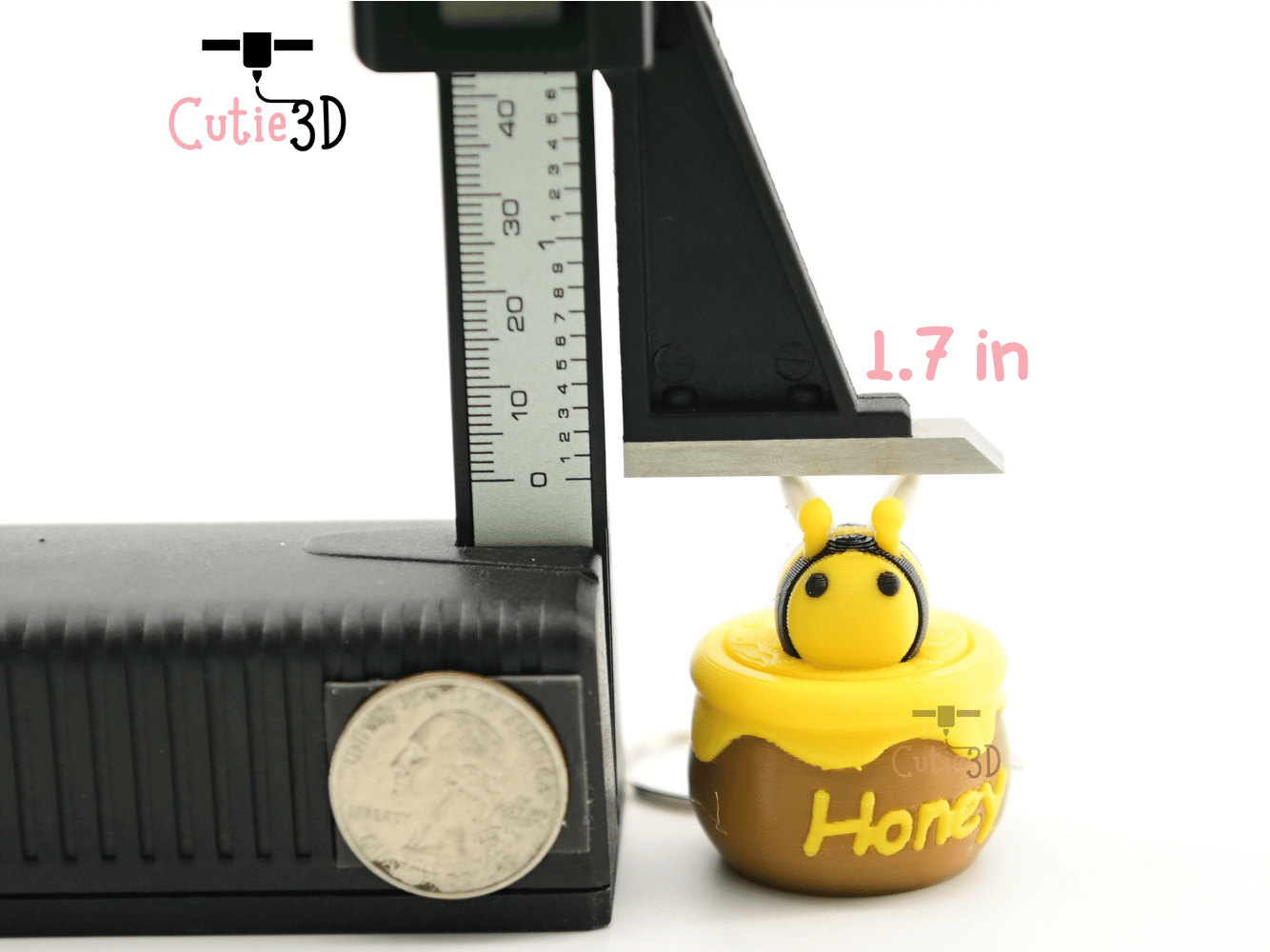 Digital Downloads - Cutie3D Bee And Honey Jar Keycap Fidget Clicker Keychain - Cute Backpack Keychain