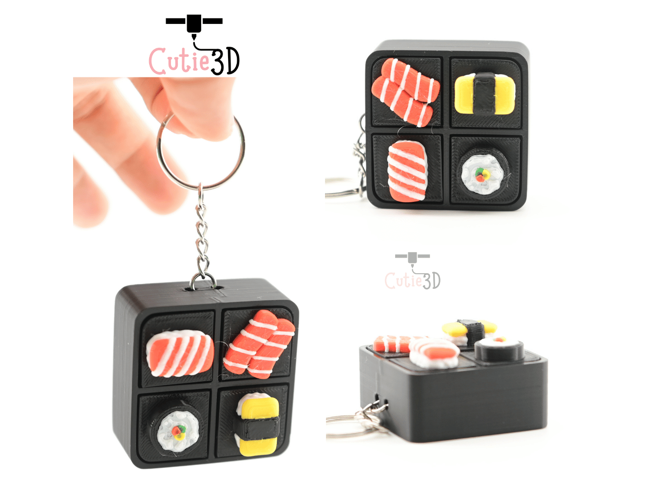 Digital Downloads - Cutie3D Bento Box For Food Lovers Keycap Fidget Clicker Keychain - Cute Backpack Keychain