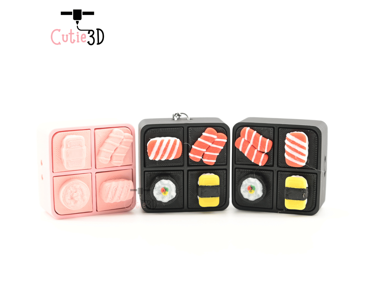 Digital Downloads - Cutie3D Bento Box For Food Lovers Keycap Fidget Clicker Keychain - Cute Backpack Keychain