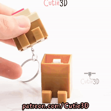 Digital Downloads - Cutie3D Blocky Dog Keycap Fidget Clicker Keychain - Cute Backpack Keychain