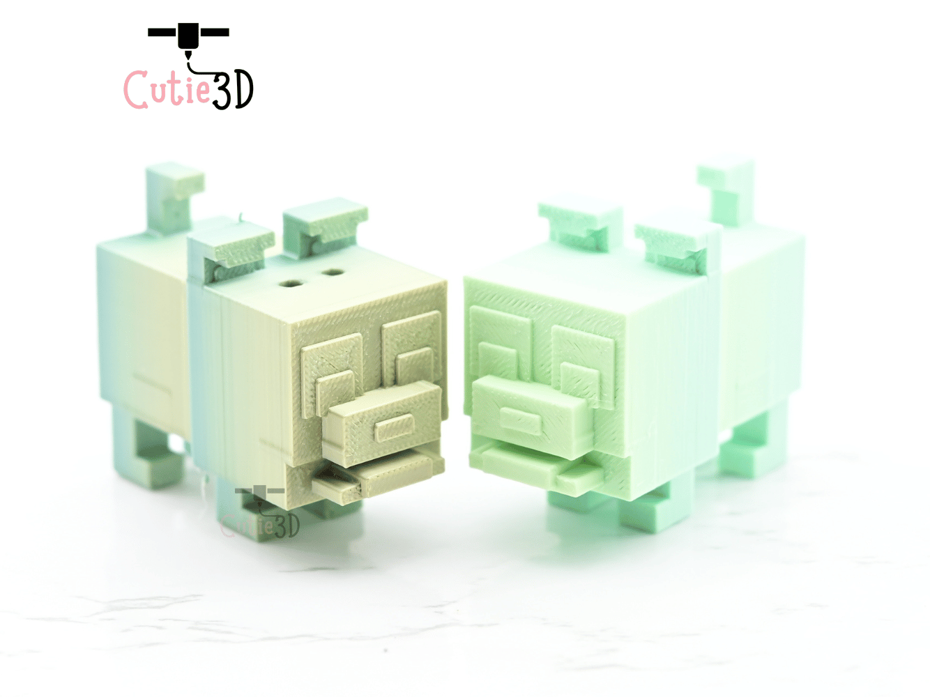 Digital Downloads - Cutie3D Blocky Dog Keycap Fidget Clicker Keychain - Cute Backpack Keychain