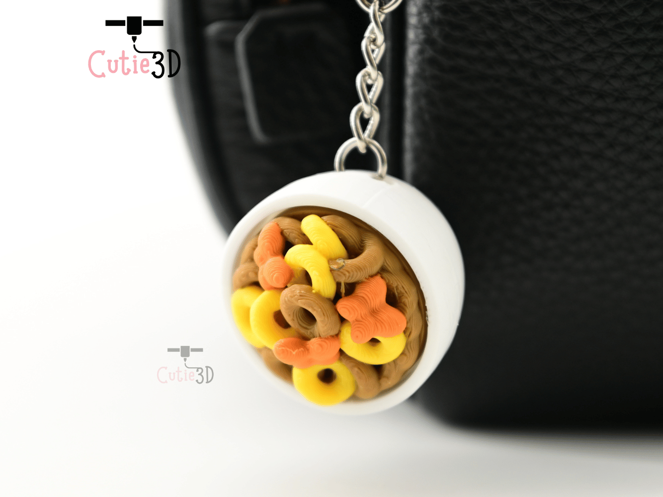 Digital Downloads - Cutie3D Breakfast Cereal Bowl Keycap Fidget Clicker Keychain - Cute Backpack Keychain