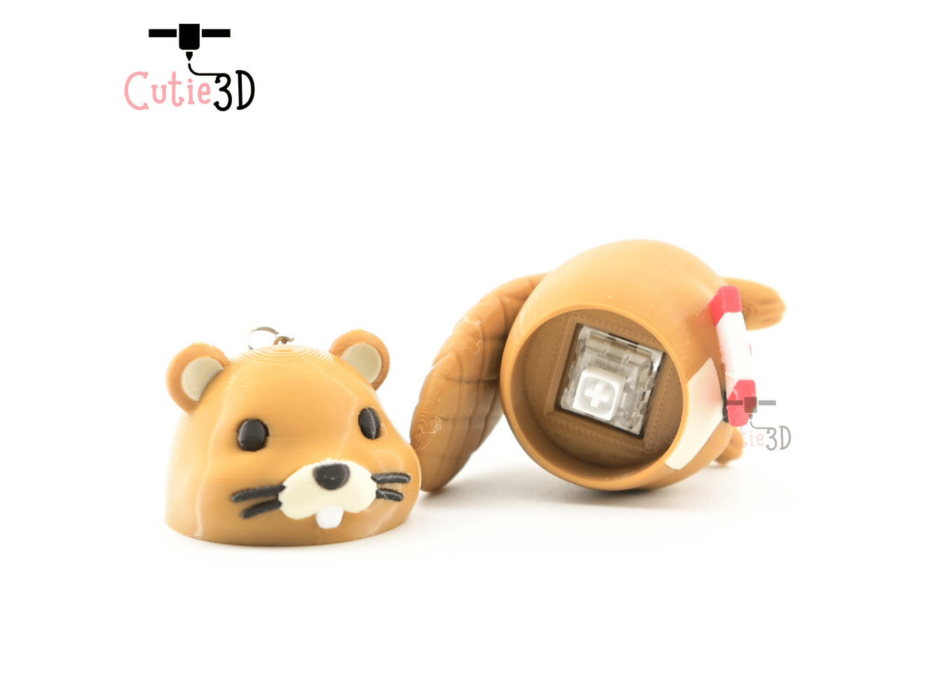 Digital Downloads - Cutie3D Canada Flag Beaver Keycap Fidget Clicker Keychain - Cute Backpack Keychain