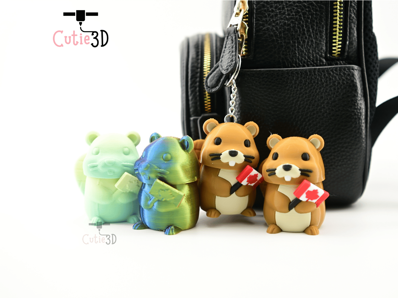 Digital Downloads - Cutie3D Canada Flag Beaver Keycap Fidget Clicker Keychain - Cute Backpack Keychain