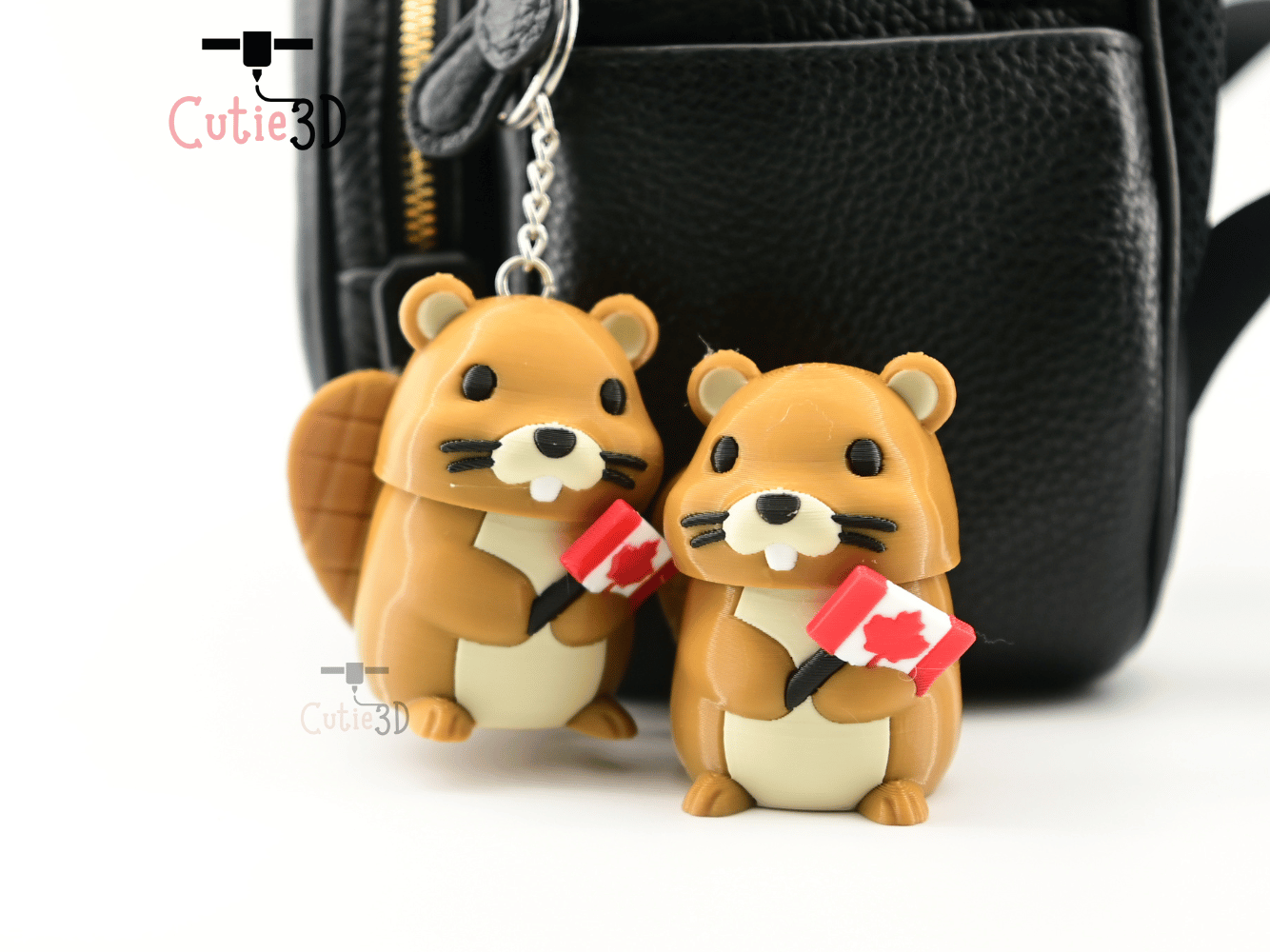 Digital Downloads - Cutie3D Canada Flag Beaver Keycap Fidget Clicker Keychain - Cute Backpack Keychain