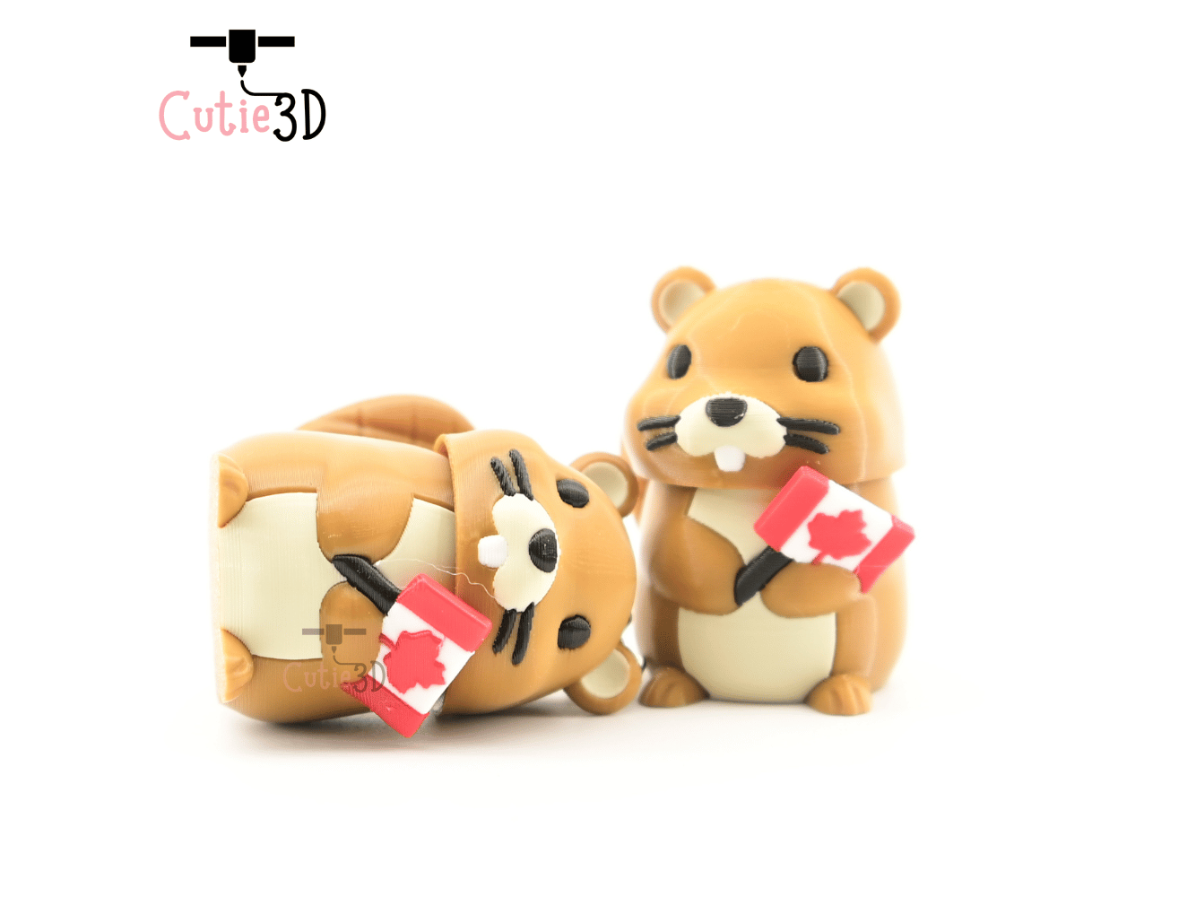 Digital Downloads - Cutie3D Canada Flag Beaver Keycap Fidget Clicker Keychain - Cute Backpack Keychain