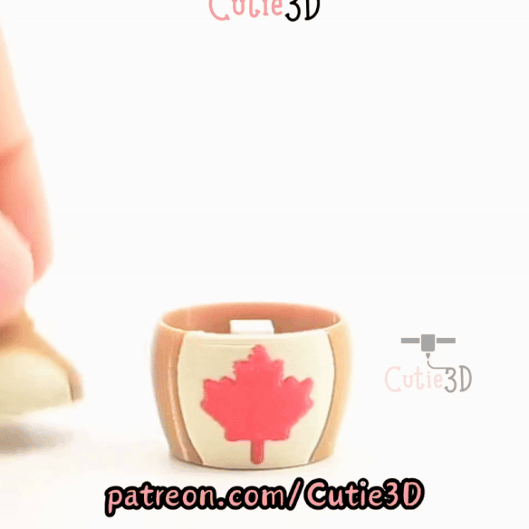 Digital Downloads - Cutie3D Canada Maple Syrup Keycap Fidget Clicker Keychain - Cute Backpack Keychain