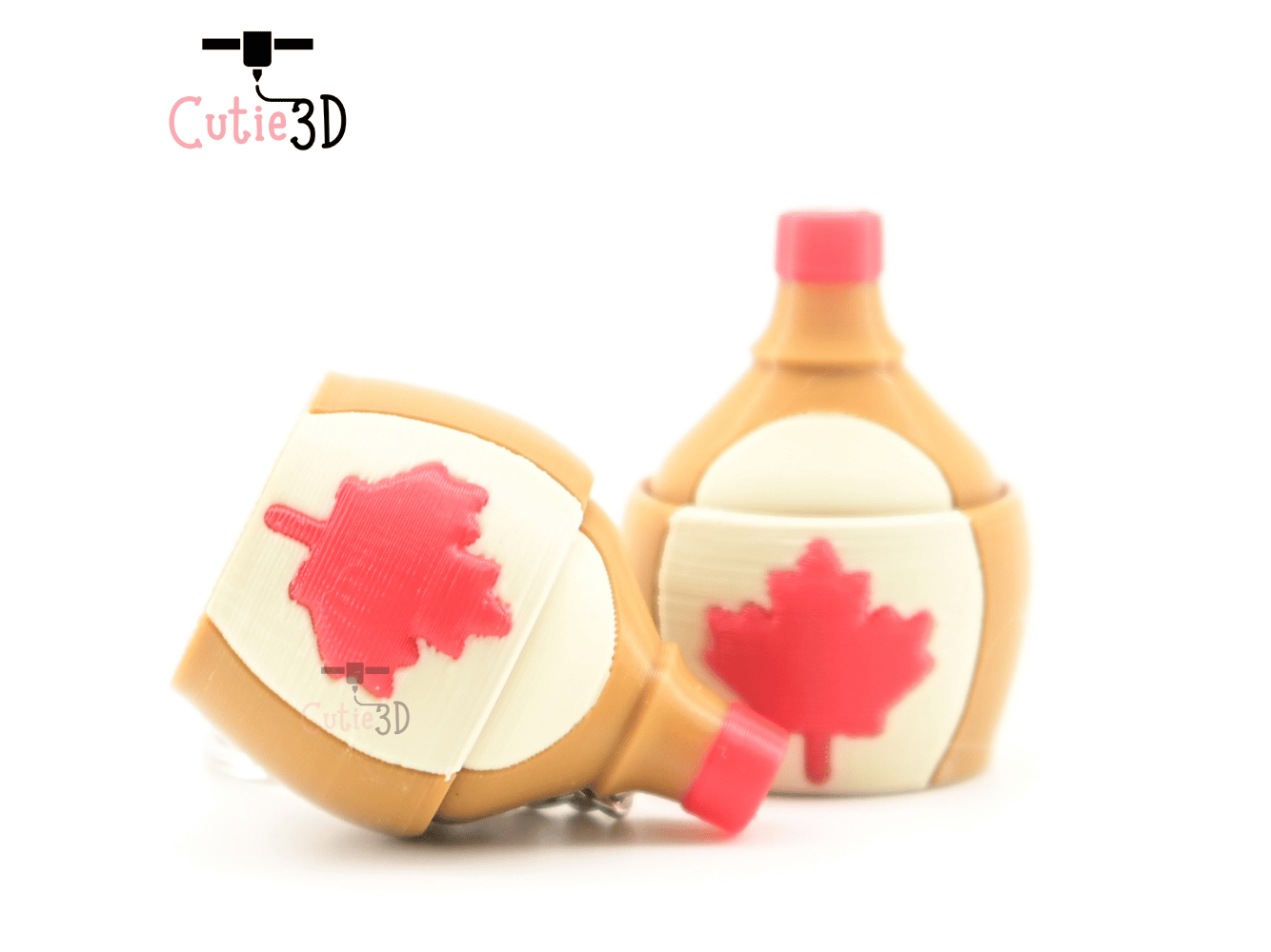 Digital Downloads - Cutie3D Canada Maple Syrup Keycap Fidget Clicker Keychain - Cute Backpack Keychain