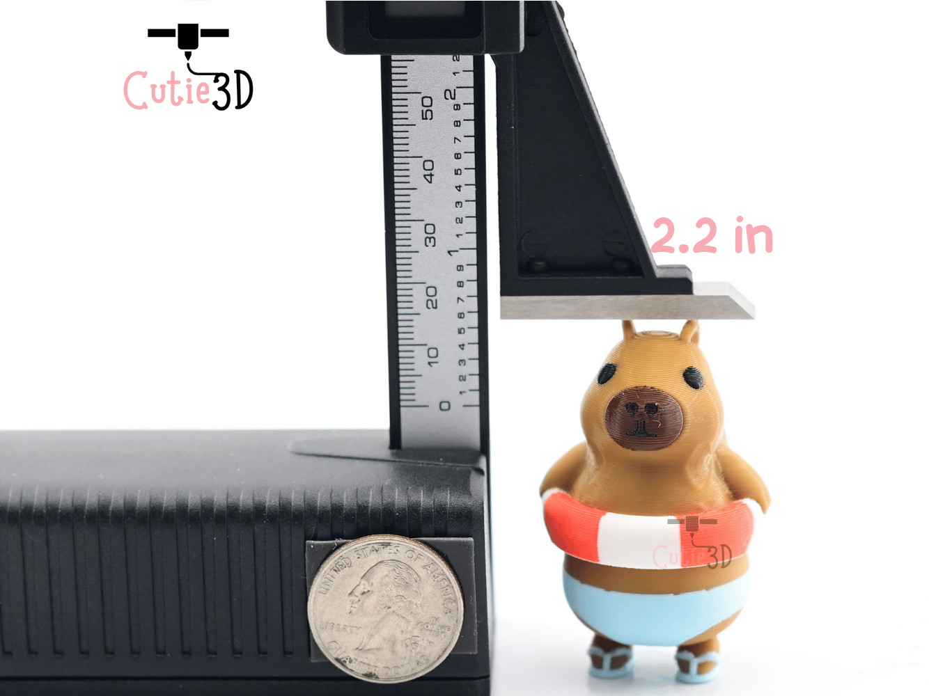 Digital Downloads - Cutie3D Capybara In Swim Ring Summer Keycap Fidget Clicker Keychain - Cute Backpack Keychain