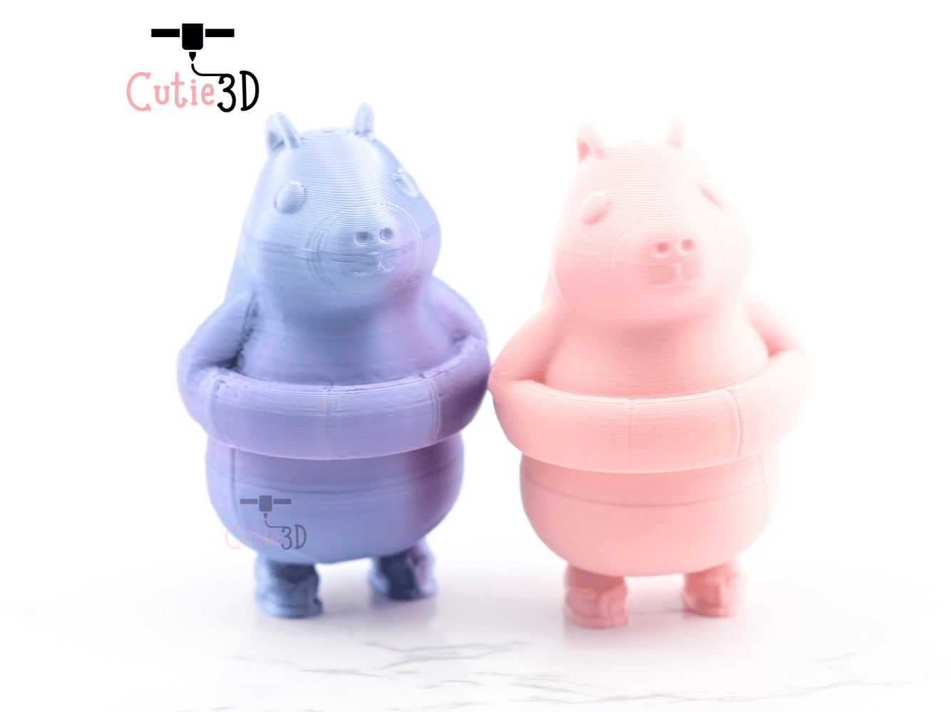 Digital Downloads - Cutie3D Capybara In Swim Ring Summer Keycap Fidget Clicker Keychain - Cute Backpack Keychain