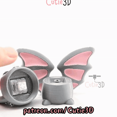 Digital Downloads - Cutie3D Chibi Bat Keycap Fidget Clicker Keychain - Cute Backpack Keychain