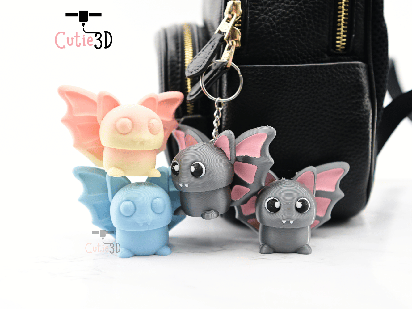 Digital Downloads - Cutie3D Chibi Bat Keycap Fidget Clicker Keychain - Cute Backpack Keychain