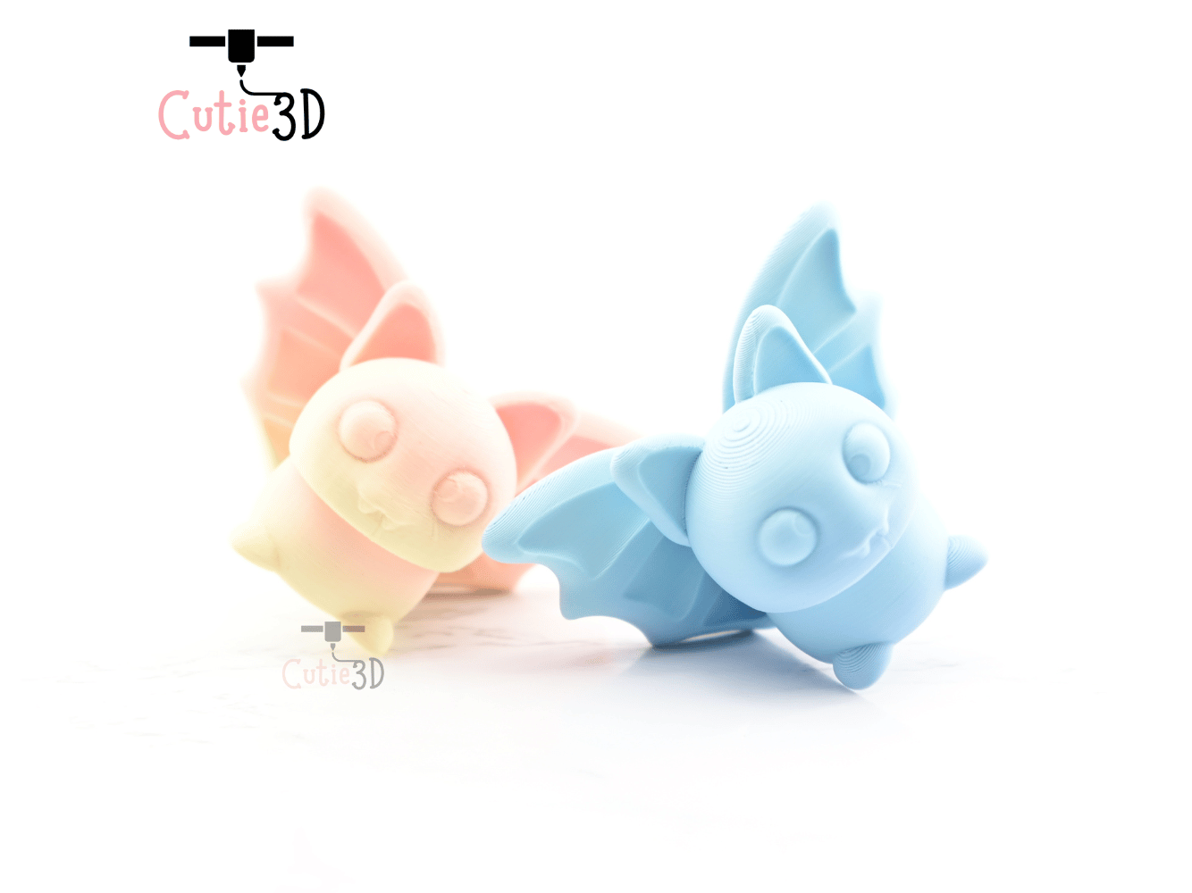 Digital Downloads - Cutie3D Chibi Bat Keycap Fidget Clicker Keychain - Cute Backpack Keychain