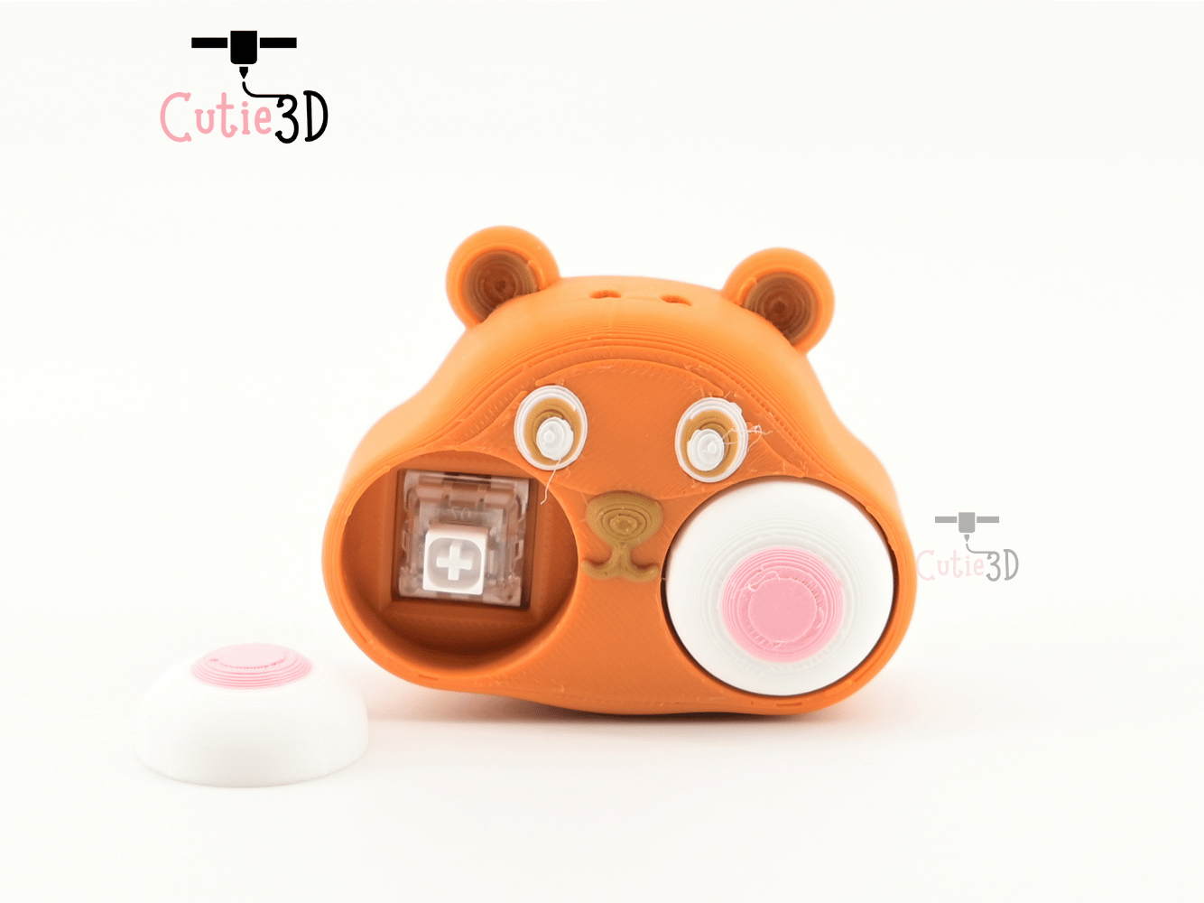 Digital Downloads - Cutie3D Chubby Hamster Face For Animal Lovers Keycap Fidget Clicker Keychain - Cute Backpack Keychain